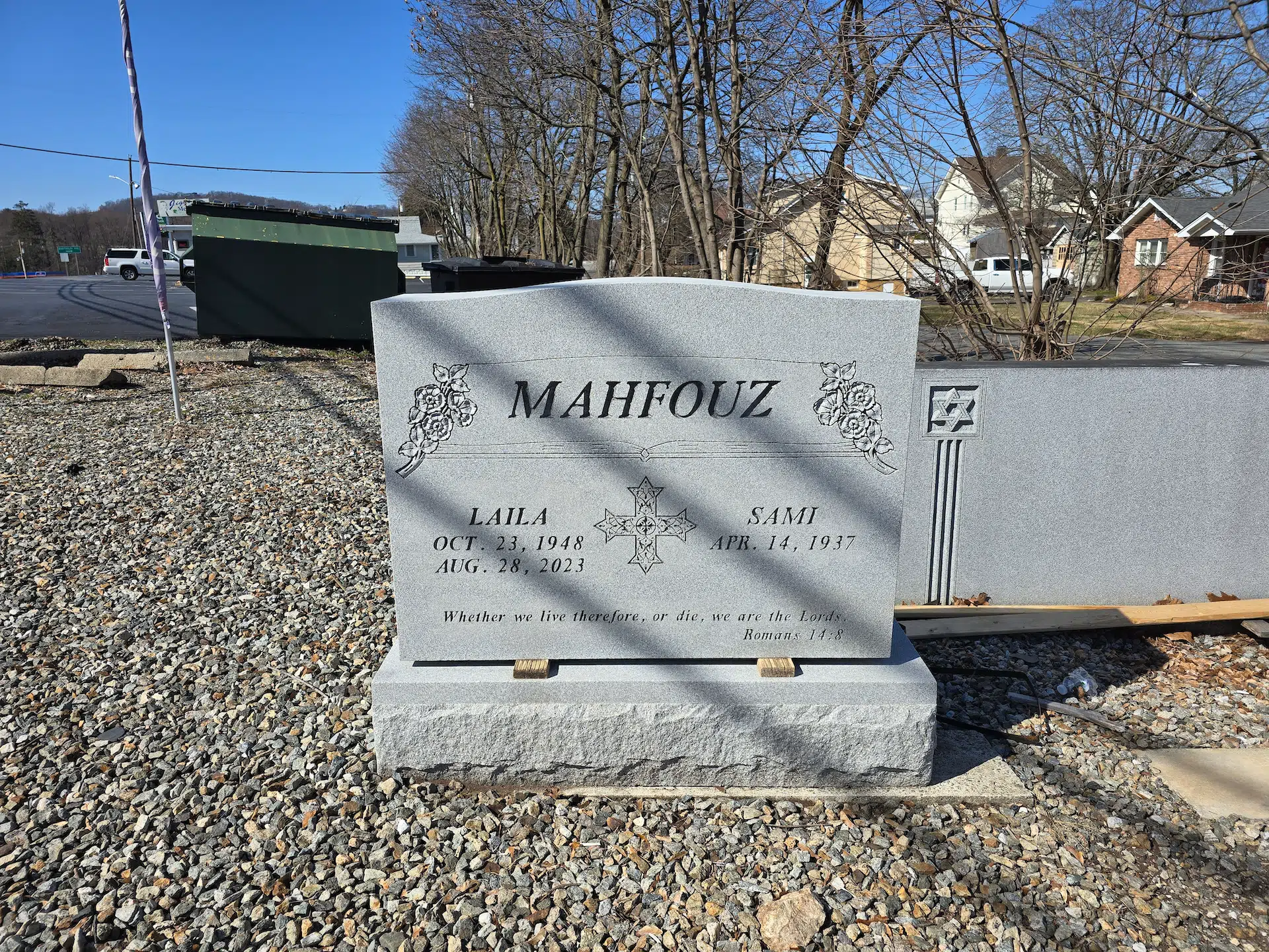 Granite Headstone hand-carved by NJ Memorial Headstones in NJ — image 1